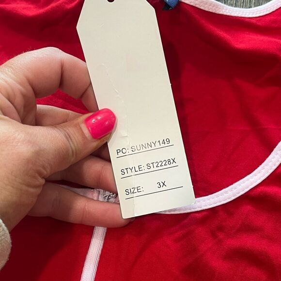 NWT AQ Sport Sports Bra Red Pink Size 3X - Picture 2 of 5